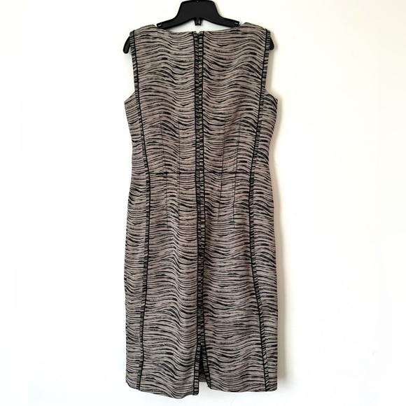 Lafayette 148 New York animal print fitted dress with bateau neckline - Picture 5 of 10